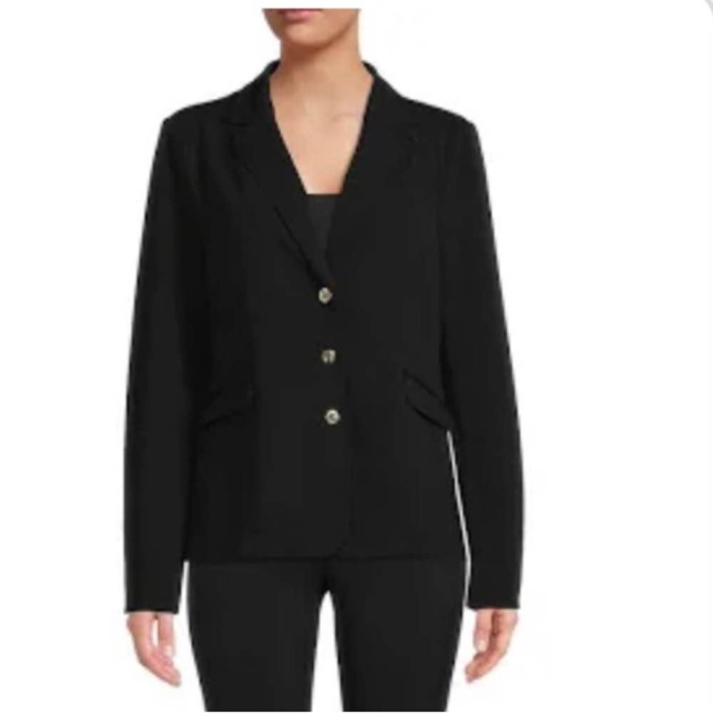 CK. Women’s Blazer.‎ Made in Italy. 100% Fleece Wool. Black. Classic.